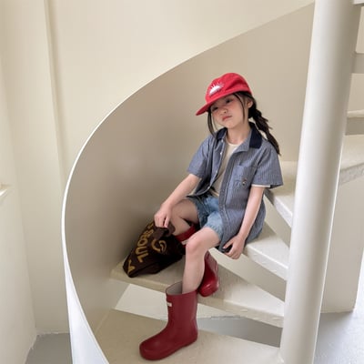 韓系棒球小熊跳色領襯衫25