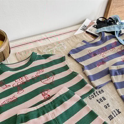 推 ♡ 華夫格條紋刺繡套裝4