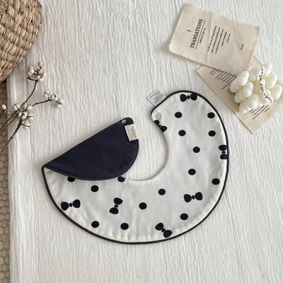 韓系雙面圓形圍兜兜21