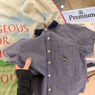 韓系棒球小熊跳色領襯衫4