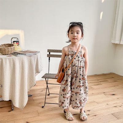 推 ♡ 韓系小花朵吊帶七分褲14