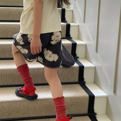 韓系童趣滿版塗鴉布短褲18