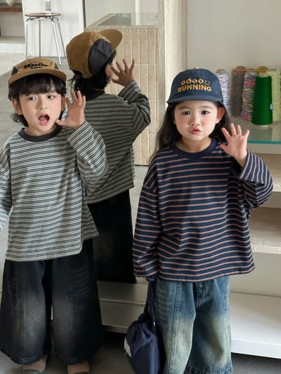 經典簡約條紋長袖薄上衣9