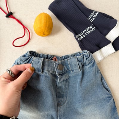 經典牛仔小標五分短褲8