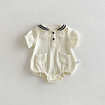 海軍風棉紗包屁衣3