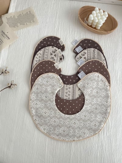 韓系雙面圓形圍兜兜7