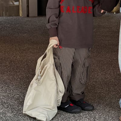 推 ♡ 韓系水洗棉刺繡工裝褲22