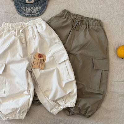 男寶帥氣縮口工裝褲(無刷毛)4