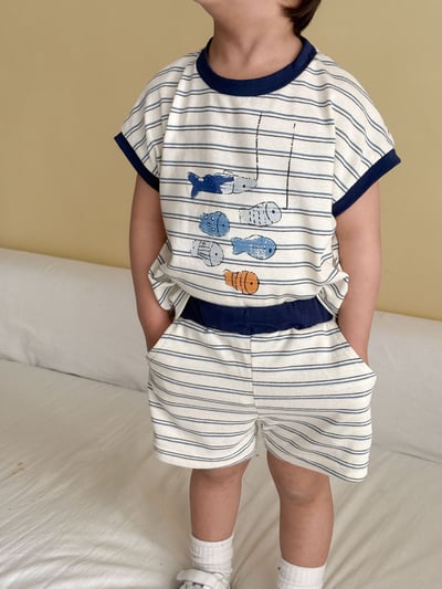 六隻小魚條紋套裝7