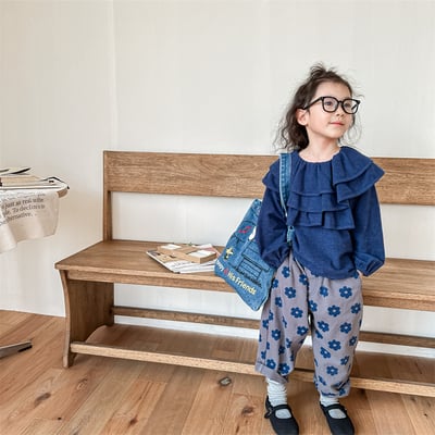 日系花朵寬鬆長褲21