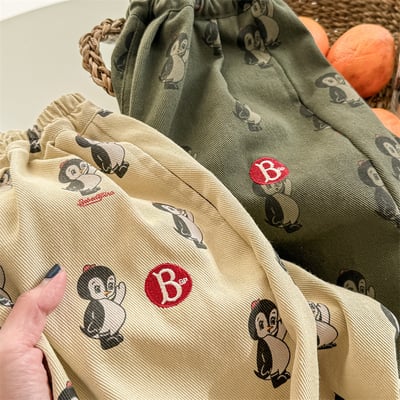 推 ♡ 韓系滿版企鵝長褲4