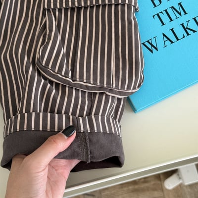 推 ♡ 韓系水洗棉刺繡工裝褲11