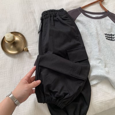 男寶帥氣縮口工裝褲(無刷毛)13