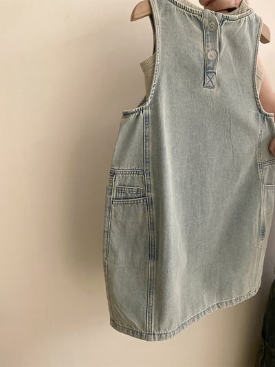 韓系牛仔花苞兩件套洋裝14