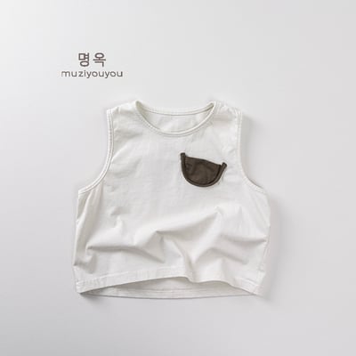 日系棉質貼布插畫無袖背心9