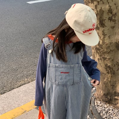 韓系工裝吊帶褲8