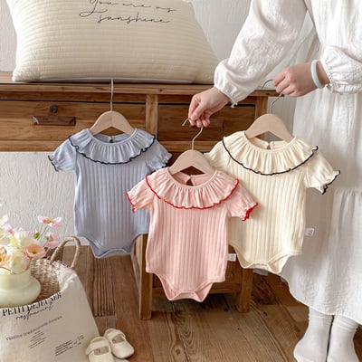 大片花領坑條包屁衣17