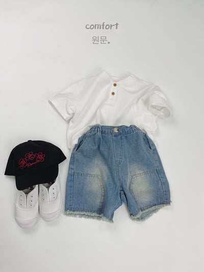 韓系短領雙釦素色上衣9