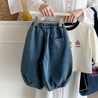 韓系寬鬆燈籠牛仔褲7