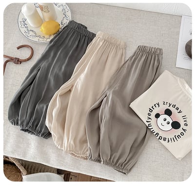 簡約素色縮口防蚊褲6