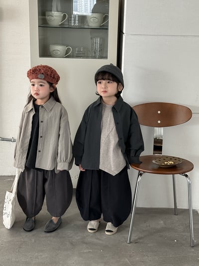 森系復古簡約開衩襯衫外套（自留款)11