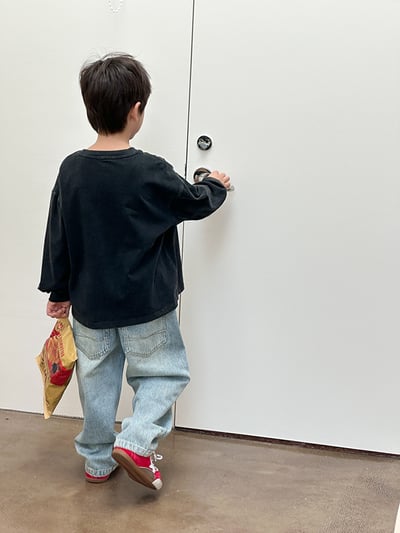 復古束口刷色狗狗上衣7