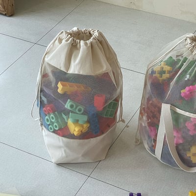 韓系網眼抽繩束口玩具收納袋7