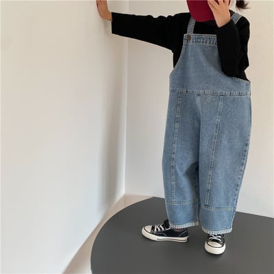 韓系小眾版型牛仔吊帶褲8