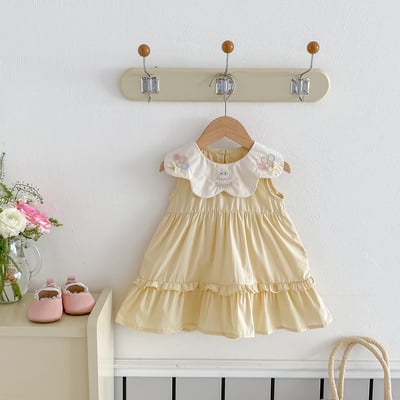 可愛花邊領小刺繡蛋糕洋裝8