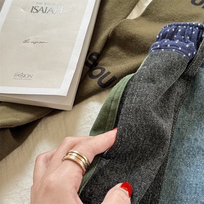 復古拼花布特色中性哈倫長褲(自留款)9