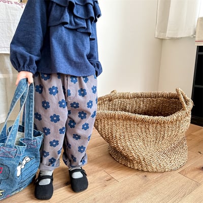 日系花朵寬鬆長褲23