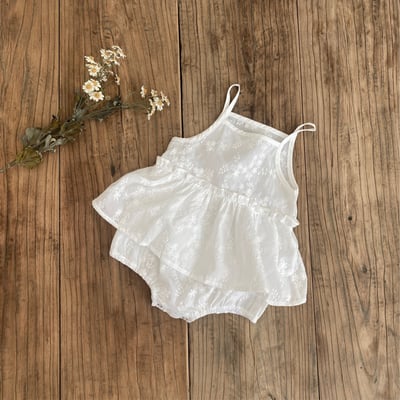 韓系碎花細肩帶包屁衣14