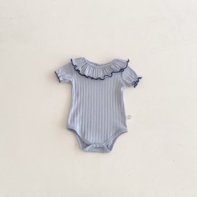 大片花領坑條包屁衣10