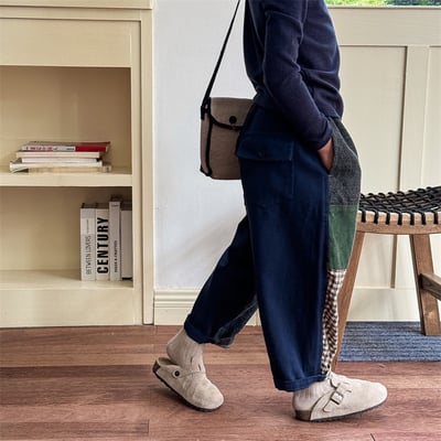 復古拼花布特色中性哈倫長褲(自留款)18