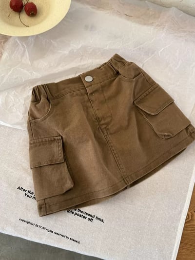 韓系街頭工裝A字短裙2