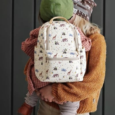 斜背開口PU防水幼稚園後背包1