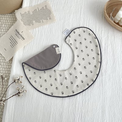 韓系雙面圓形圍兜兜14