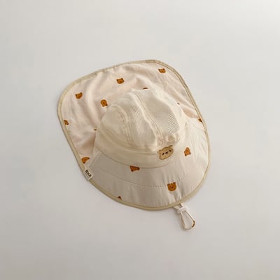 質感小熊護頸遮陽帽7