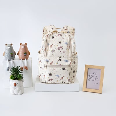 斜背開口PU防水幼稚園後背包7