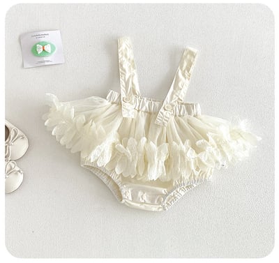 小氣質木耳立領吊帶包屁衣9