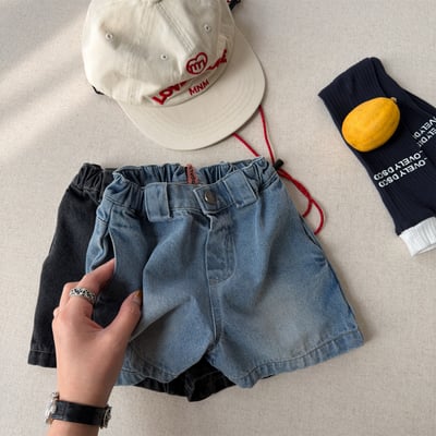 經典牛仔小標五分短褲3