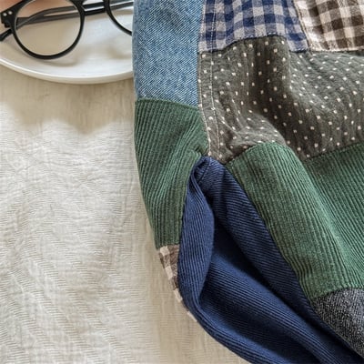 復古拼花布特色中性哈倫長褲(自留款)12