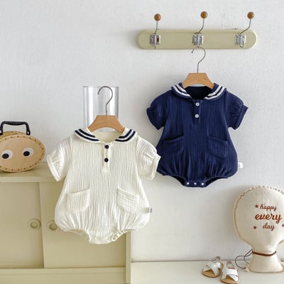 海軍風棉紗包屁衣5