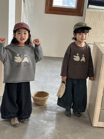 日系大白鴨鴨條紋薄上衣8