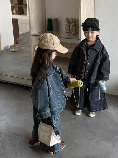 日系明線車縫個性牛仔套裝7