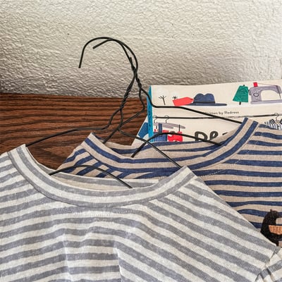 小圖條紋抓皺肩上衣7