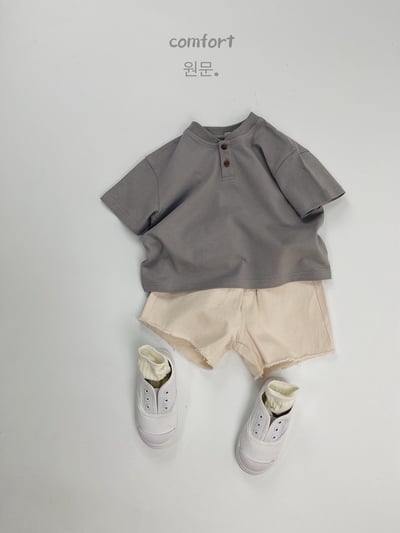 韓系短領雙釦素色上衣6