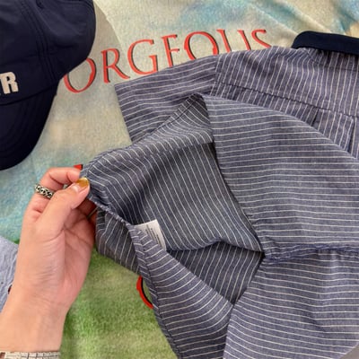 韓系棒球小熊跳色領襯衫6