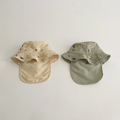 速乾刺繡恐龍遮陽漁夫帽(可遮脖子)2