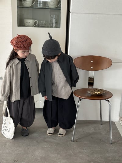 森系復古簡約開衩襯衫外套（自留款)14